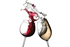 Fototapeta: Kieliszek z białym i czerwonym winem