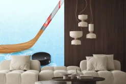 Fototapeta: Kij hokejowy i krążek hokejowy. ilustracja 10 wersji.