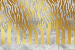 Fototapeta: Klawisze fortepianu z imitacją złotej zebry