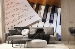 Fototapeta: Klawisze fortepianu i nuty