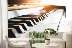 Fototapeta: Klawisze pianina przy zachodzie