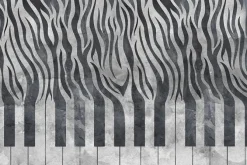 Fototapeta: Klawisze pianina z imitacją zebry