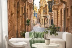 Fototapeta: Klimatyczna uliczka w mieście birgu malta