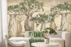 Fototapeta: Klimatyczny krajobraz z baobabem vintage