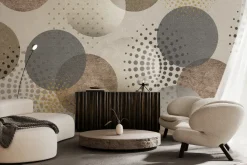 Fototapeta: Koła i kropki geometryczny deseń z teksturowym tłem nowoczesny