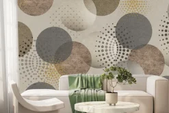 Fototapeta: Koła i kropki geometryczny deseń z teksturowym tłem nowoczesny