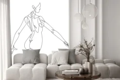 Fototapeta: Kobieca postać ciągła linia grafiki wektorowej vi