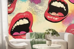Fototapeta: Kobiece usta w stylu pop art