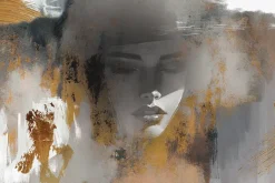 Fototapeta: Kobiecy portret w kapeluszu w stylu artystycznego malunku