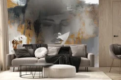 Fototapeta: Kobiecy portret w kapeluszu w stylu artystycznego malunku