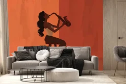 Fototapeta: Kobieta grająca na saksofonie