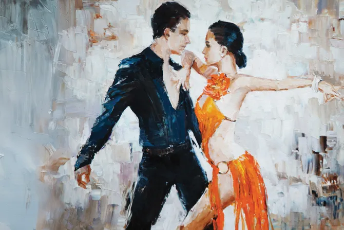 Fototapeta: Kobieta i mężczyzna w tańcu towarzyskim