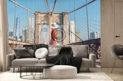 Fototapeta: Kobieta na moście brooklyn bridge