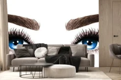 Fototapeta: Kobieta oczy długie rzęsy. ręcznie rysowane akwarela ilustracja.