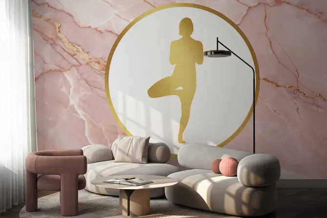 Fototapeta: Kobieta podczas medytacji na marmurze