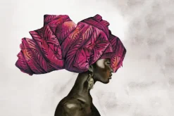 Fototapeta: Kobieta w afrykańskim turbanie na głowie