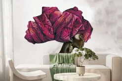 Fototapeta: Kobieta w afrykańskim turbanie na głowie