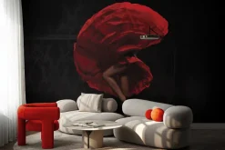 Fototapeta: Kobieta w czerwonej sukni w ruchu flamenco artystyczny motyw