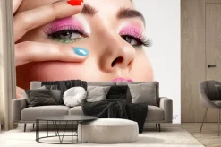 Fototapeta: Kobieta w mocnym makijażu w stylu fashion