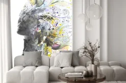 Fototapeta: Kobieta z liśćmi we włosach