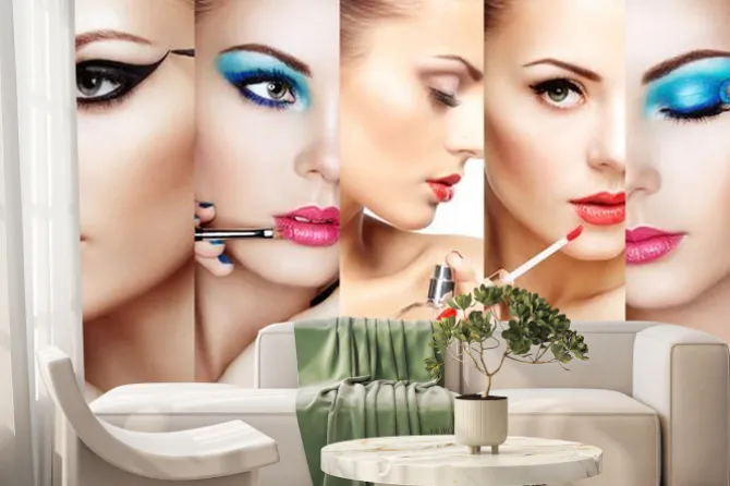 Fototapeta: Kobiety w makijażu w stylu fashion