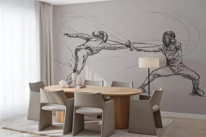 Fototapeta: Kobiety ćwiczące szermierkę walka