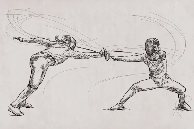 Fototapeta: Kobiety ćwiczące szermierkę walka