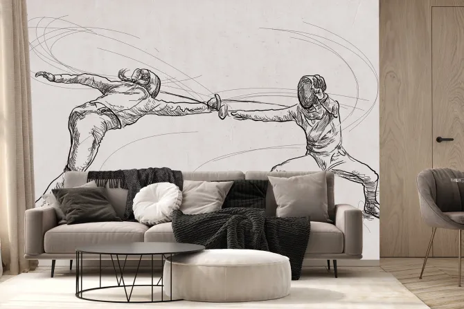 Fototapeta: Kobiety ćwiczące szermierkę walka