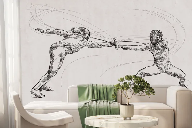 Fototapeta: Kobiety ćwiczące szermierkę walka