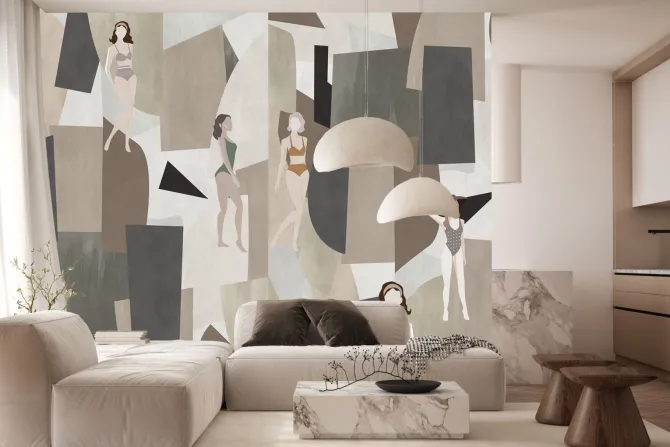 Fototapeta: Kobiety wśród geometrycznych kształtów