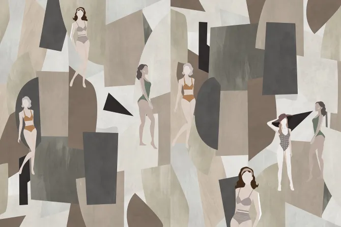 Fototapeta: Kobiety wśród geometrycznych kształtów