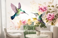 Fototapeta: Kolibry i kwiaty