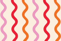 Fototapeta: Kolorowe kształty fal w stylu pop art