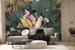 Fototapeta: Kolorowe liście bananowe i palmy