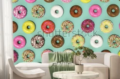 Fototapeta: Kolorowe pączki na zielonym tle