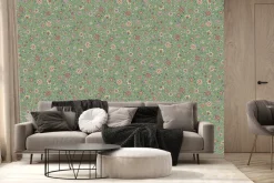 Fototapeta: Kolorowe różnorodne kwiaty na zielonym tle