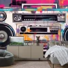 Fototapeta: Kolorowe vintage radio w stylu pop art