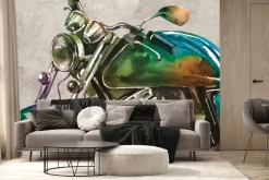 Fototapeta: Kolorowy motocykl w stylu vintage