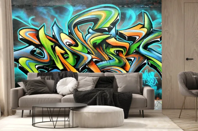 Fototapeta: Kolorowy napis na ścianie