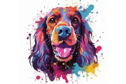 Fototapeta: Kolorowy portret psa grafika w stylu pop art