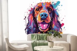 Fototapeta: Kolorowy portret psa grafika w stylu pop art