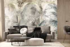 Fototapeta: Kolumny i egzotyczne liście palmowe