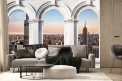 Fototapeta: Kolumny z panoramą nowego jorku