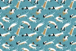 Fototapeta: Komiksowy wzór psy na niebieskim tle ilustracja