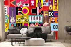 Fototapeta: Koncert rockowy plakat. kola - ilustracji wektorowych z napisami