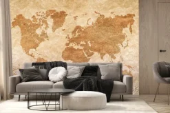 Fototapeta: Kontynenty na starej mapie