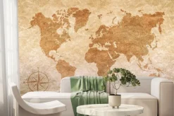 Fototapeta: Kontynenty na starej mapie