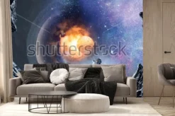 Fototapeta: Kosmiczna dziura i astronauta. różne środki przekazu