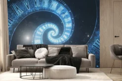 Fototapeta: Kosmiczna przestrzeń w spirali rzymskich zegarów