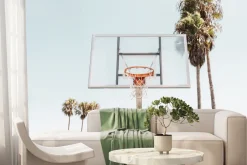 Fototapeta: Kosz koszykówki na tle palm